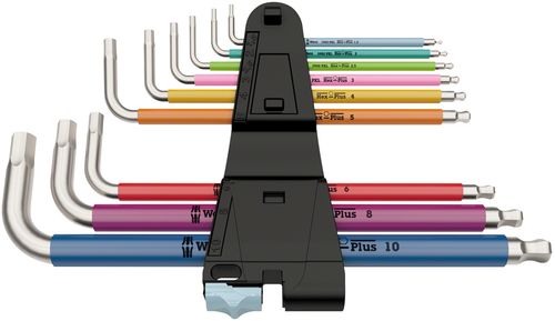 Wera 3950/9 Hex-Plus L-Key Hex Wrench Set - Metric, Stainless