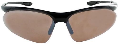 ONE Tightrope Polarized Sunglasses: Shiny Black with Brown Silver Flash Lens