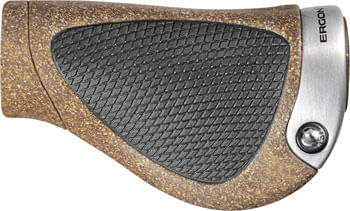 Ergon-GP1-BioKork-Grips---Black-Tan-Lock-On-Gripshift-Large-HT3121