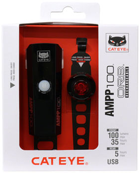 CatEye-AMPP100-ORB-Headlight-Taillight-Set---Rechargeable-Black-LT0602