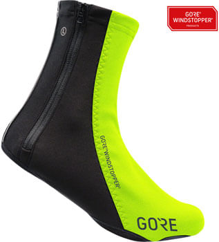 GORE C5 WINDSTOPPER® Overshoes - Neon Yellow/Black, Fits Shoe Sizes 4.5-6