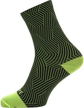 GORE®-C3-Mid-Socks---Neon-Yellow-Black-6-7--Cuff-Fits-Sizes-8-9-5-SK2035