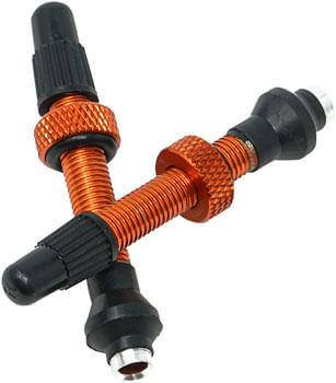 Industry-Nine-No-Clog-Aluminum-Tubeless-Valve-Stems-39mm-Orange-Pair-TU0609