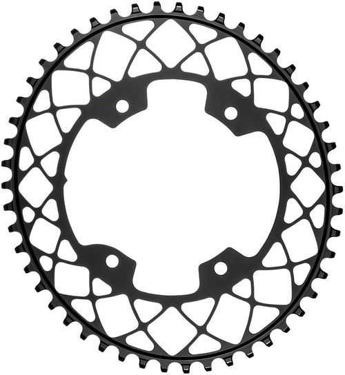 absoluteBLACK Oval 110 BCD Gravel Chainring - 48t, 110 Shimano Asymmetric BCD, 4-Bolt, Narrow-Wide, Black