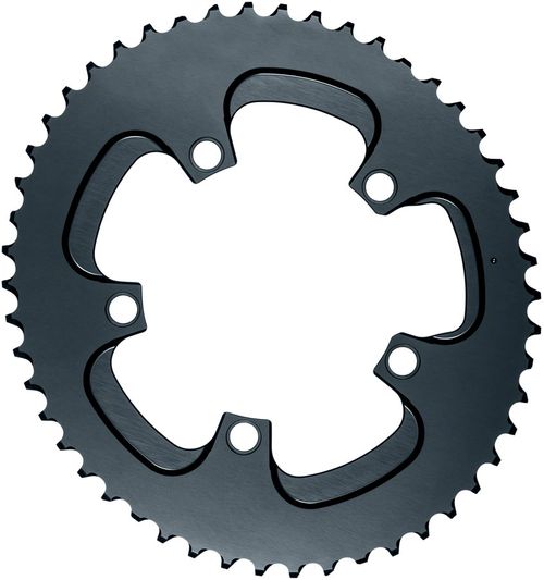 absoluteBLACK Silver Series Oval 110 BCD Outer Chainring - 50t, 110 BCD, 5-Bolt, Gray
