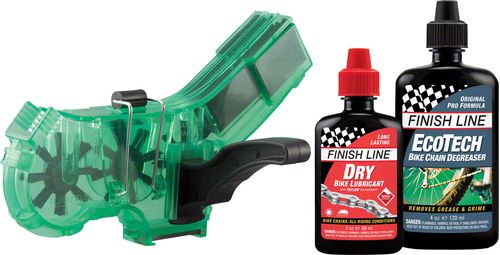 Finish Line Pro Chain Cleaner with 2oz DRY Chain Lubricant and 4oz EcoTech Degreaser
