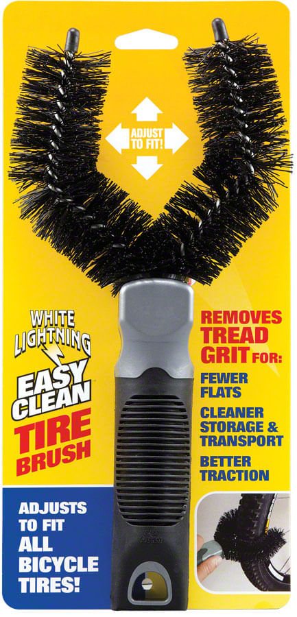 White Lightning Easy Clean Tire Brush, Black