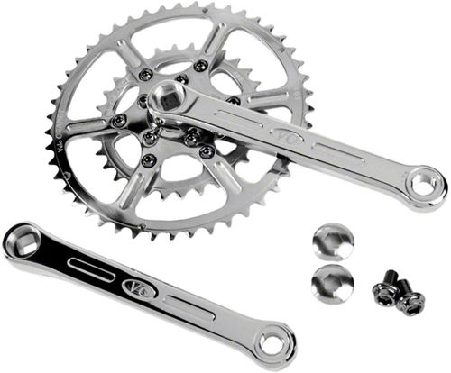 Velo Orange Grand Cru 50.4 BCD Crankset - 170mm, 5-10-Speed, 46/30t, 50.4 BCD, Square Taper JIS Spindle Interface, Polished Stainless