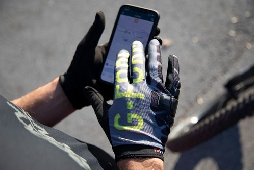 G-Form Sorata Trail Gloves - Gray/Acid Green, Full Finger, Medium