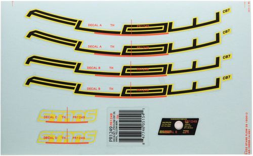 Stan's No Tubes Flow CB7 Rim Decal - 29", Yellow, Set