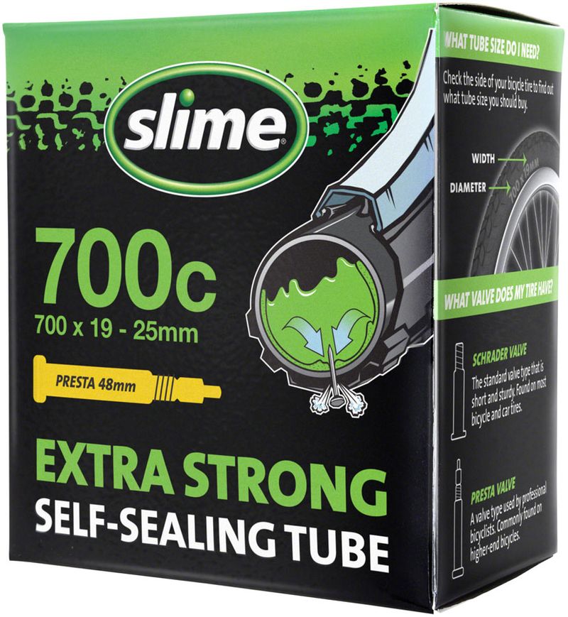 Slime-Self-Sealing-Tube-700c-x-19mm-25mm-48mm-Presta-Valve-TU2612-5