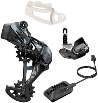 SRAM-XX1-Eagle-AXS-Upgrade-Kit---Rear-Derailleur-for-52t-Max-Battery-Eagle-AXS-Rocker-Paddle-Controller-with-Clamp-Charger-Cord-Black-KT5001