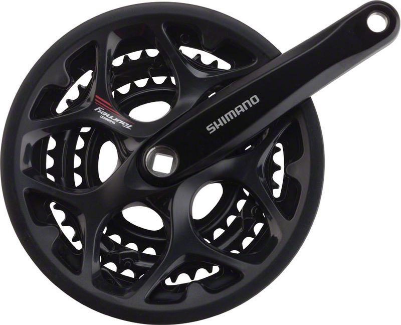 Shimano-Tourney-FC-A073-Crankset---170mm-7-8-Speed-50-39-30t-Riveted-Square-Taper-JIS-Spindle-Interface-Black-With-Chainguard-CK0302-5