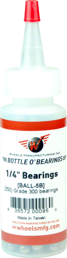 Bottle of 250 New Wheels Manufacturing Grade 300 1/4 Loose Ball Bearing 