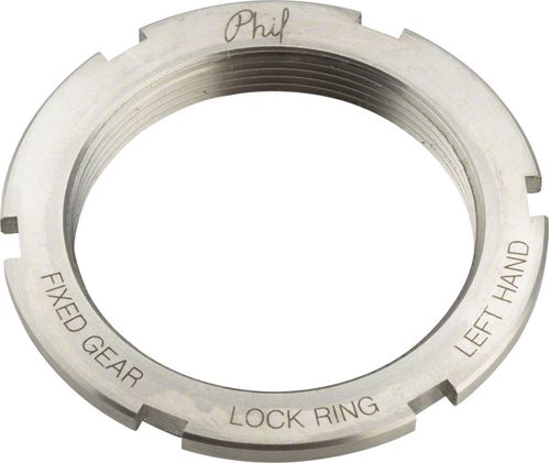 Phil Wood Stainless Steel Track Lockring, 1.32" x 24 tpi Left-Hand Thread
