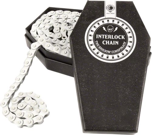 The Shadow Conspiracy Interlock V2 Chain - Single Speed 1/2" x 1/8", 98 Links, Half Link Chain, White