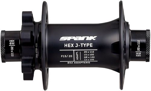Spank Hex Front Hub - 15/20 x 100mm, 6-Bolt, Black, 32h