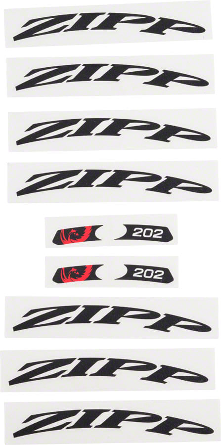Zipp Decal Set: 202 Matte Black Logo, Complete for One Wheel