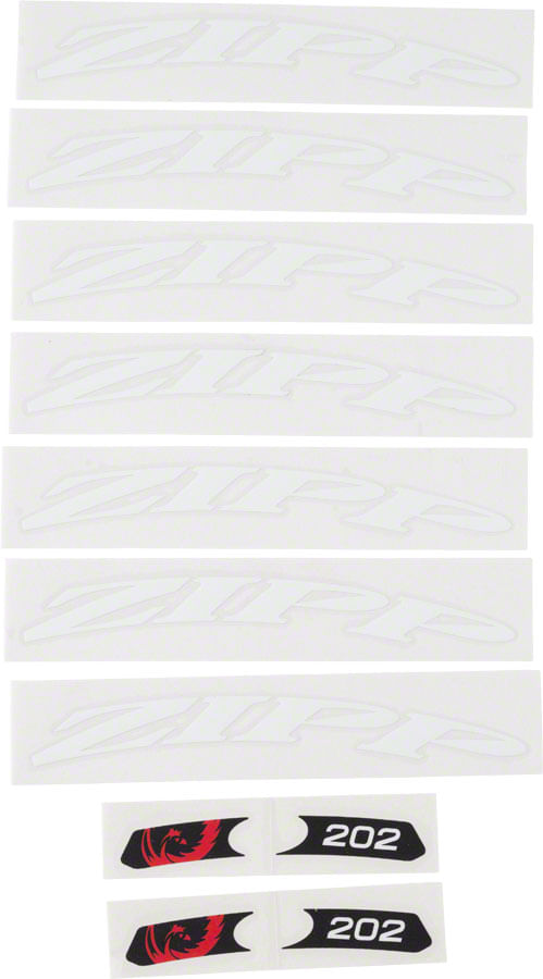 Zipp Decal Set: 202 Matte White Logo, Complete for One Wheel