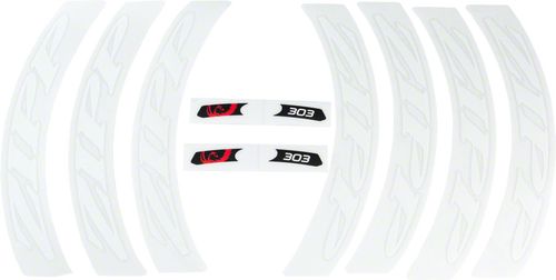 Zipp Decal Set: 303 Matte White Logo, Complete for One Wheel