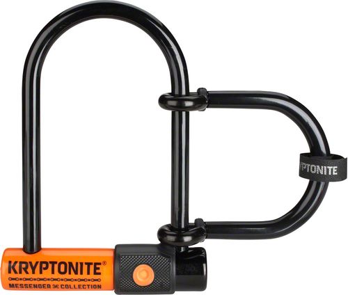 Kryptonite Messenger Mini Plus U-Lock - 3.75 x 6.5", Keyed, Black, Includes 3.25" wheel extender shackle