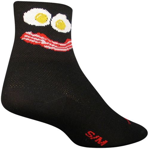 SockGuy Classic Breakfast Socks - 3 inch, Black, Small/Medium