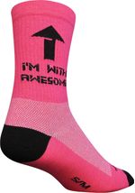 SockGuy-Crew-I-m-With-Awesome-Socks---6-inch-Pink-Small-Medium-SK0550-5