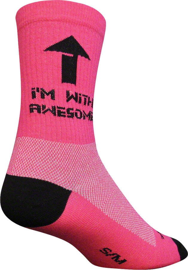 SockGuy-Crew-I-m-With-Awesome-Socks---6-inch-Pink-Large-X-Large-SK0551-5
