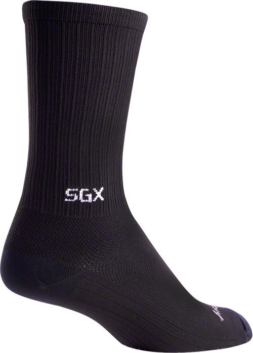 SockGuy SGX Black Socks - 6 inch, Black, Small/Medium