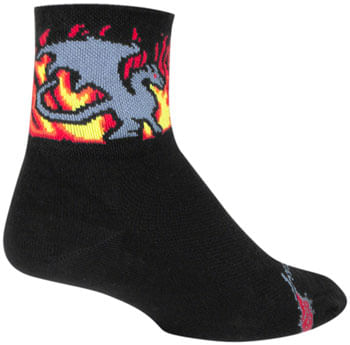 SockGuy Inferno Classic Socks - 3 inch, Black/Gray, Small/Medium