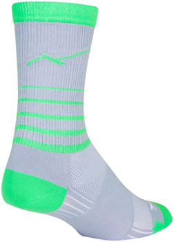 SockGuy SGX Peaks Socks - 6 inch, Gray/Green, Small/Medium