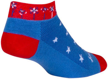 SockGuy Pinwheel Classic Low Socks - 1 inch, Red/White/Blue, Women's, Small/Medium
