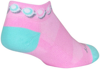 SockGuy Channel Air Pearls Classic Low Socks - 1 inch, Pink/Blue, Women's, Small/Medium