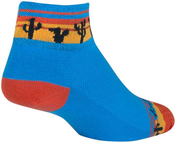 SockGuy Desert Classic Low Socks - 2 inch, Blue/Orange/Gold, Women's, Small/Medium
