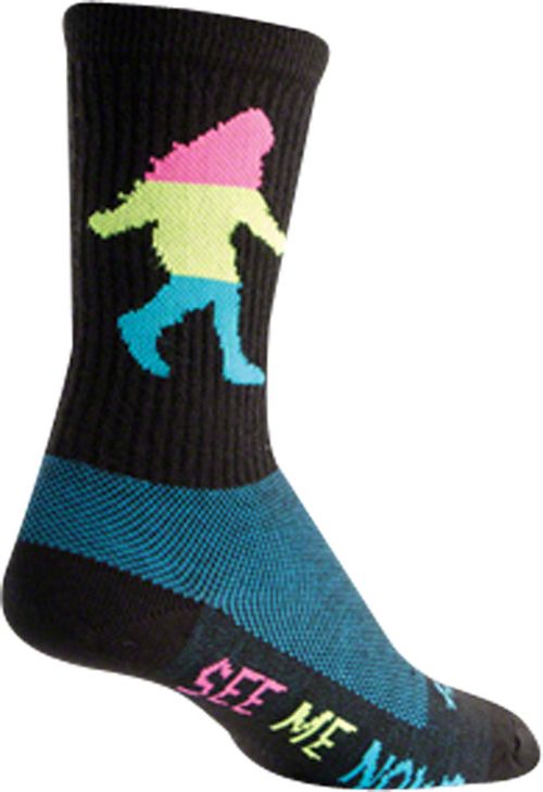 SockGuy Wool Neon Sasquatch Socks - 6", Black, Large/X-Large
