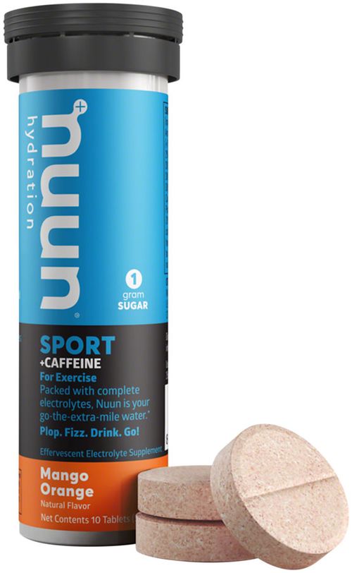 Nuun Sport + Caffeine Hydration Tablets: Mango Orange, Box of 8 Tubes