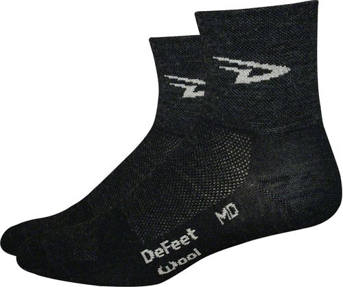 DeFeet Wooleator D-Logo Socks - 3", Charcoal, Large