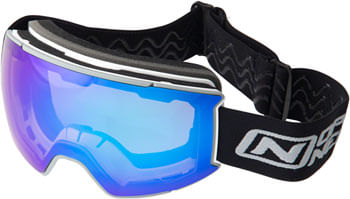 Optic Nerve Wolfcreek Magnetic Goggles - Shiny White, Grey Lens Rim, Blue Zaio Mirror Lens