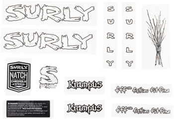 Surly Krampus Frame Decal Set - White, with Sticks