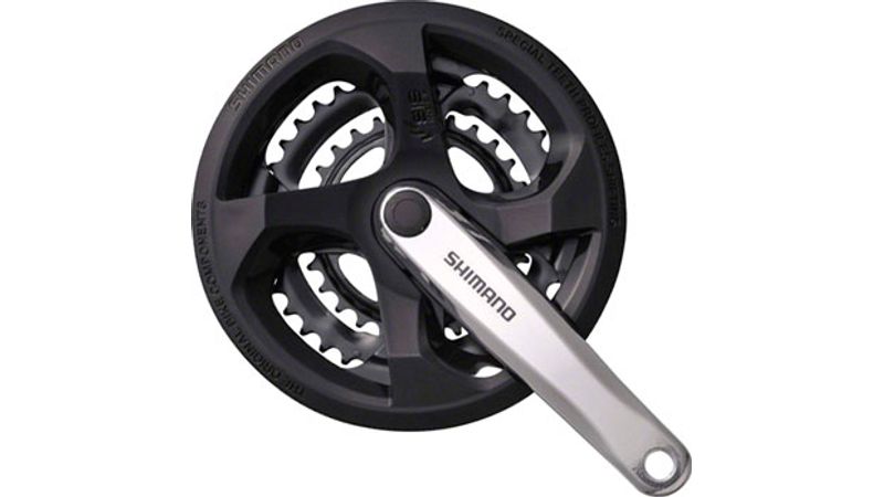 Shimano Tourney M131 6 7 8 Speed 170mm 24 34 42t Square Crankset with Chainguard Silver Black
