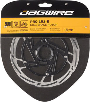 Jagwire-Pro-LR2-E-Ebike-Disc-Brake-Rotor-with-Magnet---180mm,-Center-Lock,-Silver/Black