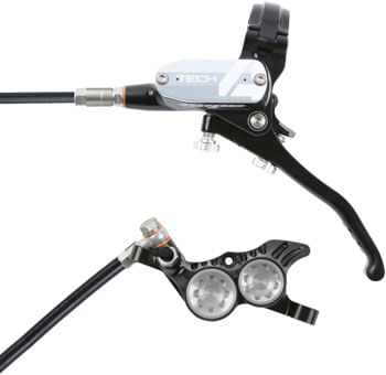 Hope-Tech-4-V4-Disc-Brake-and-Lever-Set---Front-Hydraulic-Post-Mount-Silver