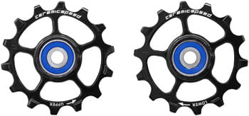CeramicSpeed Pulley Wheels for SRAM Eagle/AXS 1 x 12 Speed - 14 Tooth, Coated Races, Alloy, Black