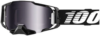 100% Armega Goggles - Black/Silver  Flash Mirror Lens