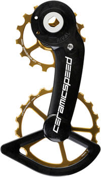 CeramicSpeed-Oversized-Pulley-Wheel-System-For-SRAM-Rival-AXS---Alloy-Pulley,-Carbon-Cage,-Gold
