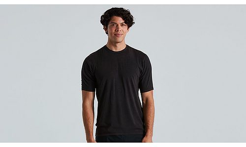 TRAIL SUPIMA MINERAL WASH JERSEY SS MEN BLK XS