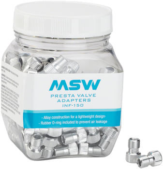 MSW-Presta-Valve-to-Schrader-Valve-Adapter-Jar-of-150