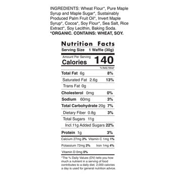 UnTapped Organic Waffle - Cocoa, Box of 16