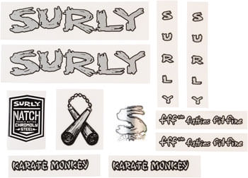 Surly Karate Monkey Frame Decal Set - Metallic Silver