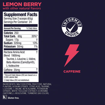 GU Roctane Energy Drink Mix - Lemon Berry, 24 Serving Canister